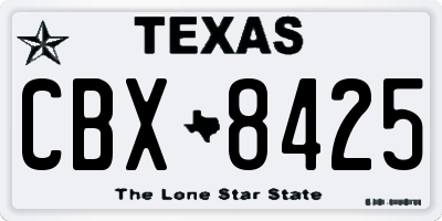 TX license plate CBX8425
