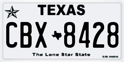 TX license plate CBX8428