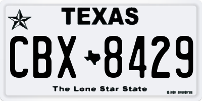 TX license plate CBX8429