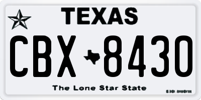TX license plate CBX8430