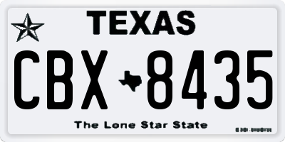 TX license plate CBX8435