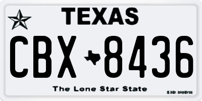 TX license plate CBX8436
