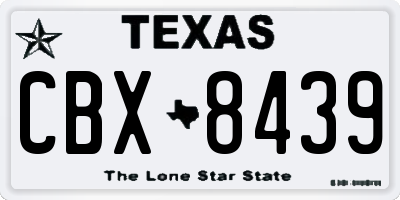 TX license plate CBX8439