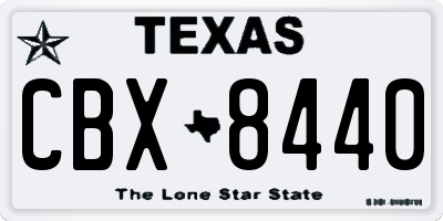 TX license plate CBX8440