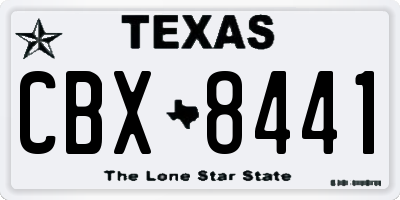 TX license plate CBX8441