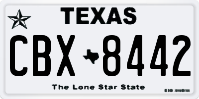 TX license plate CBX8442