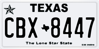 TX license plate CBX8447