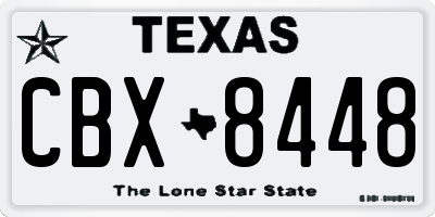 TX license plate CBX8448
