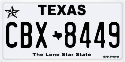 TX license plate CBX8449