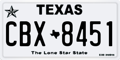 TX license plate CBX8451