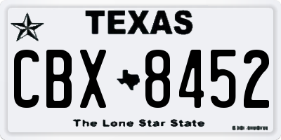 TX license plate CBX8452