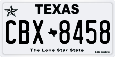 TX license plate CBX8458