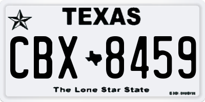 TX license plate CBX8459