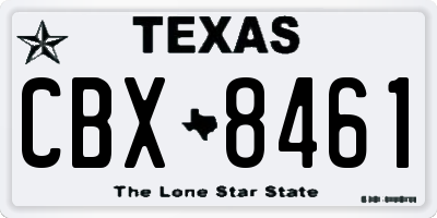 TX license plate CBX8461
