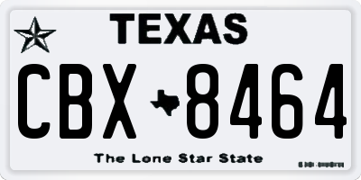 TX license plate CBX8464