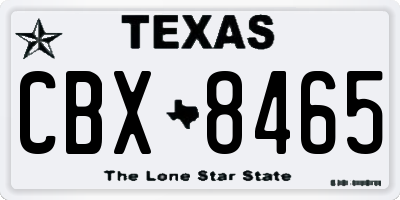 TX license plate CBX8465