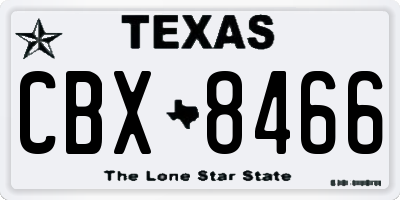 TX license plate CBX8466