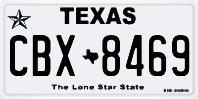 TX license plate CBX8469
