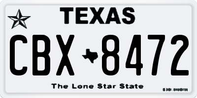 TX license plate CBX8472