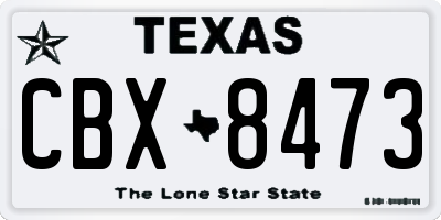 TX license plate CBX8473