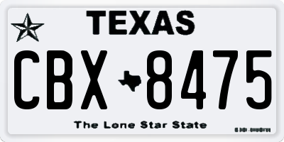 TX license plate CBX8475