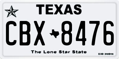 TX license plate CBX8476