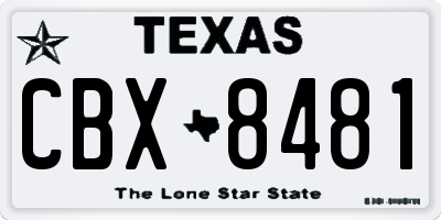 TX license plate CBX8481
