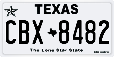TX license plate CBX8482