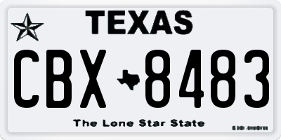 TX license plate CBX8483