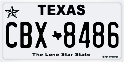 TX license plate CBX8486