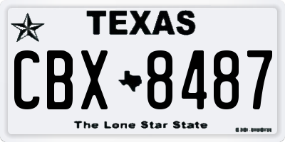 TX license plate CBX8487