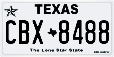 TX license plate CBX8488