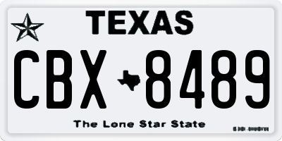 TX license plate CBX8489