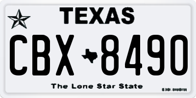 TX license plate CBX8490