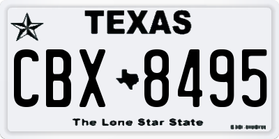 TX license plate CBX8495
