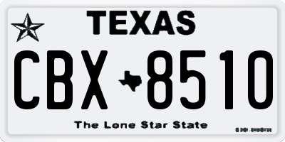 TX license plate CBX8510