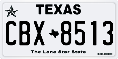 TX license plate CBX8513