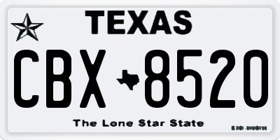 TX license plate CBX8520