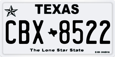 TX license plate CBX8522