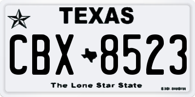 TX license plate CBX8523