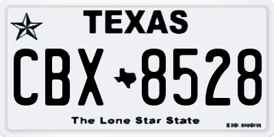 TX license plate CBX8528