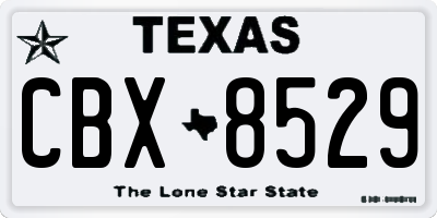 TX license plate CBX8529