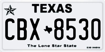 TX license plate CBX8530
