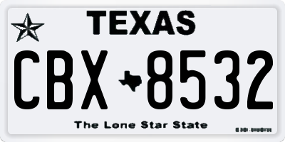 TX license plate CBX8532