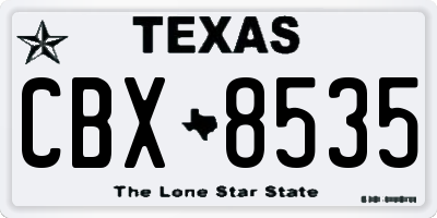 TX license plate CBX8535