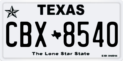 TX license plate CBX8540