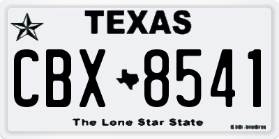 TX license plate CBX8541
