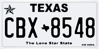 TX license plate CBX8548