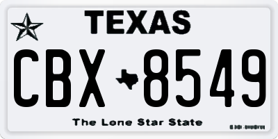 TX license plate CBX8549