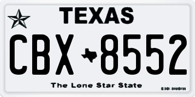 TX license plate CBX8552